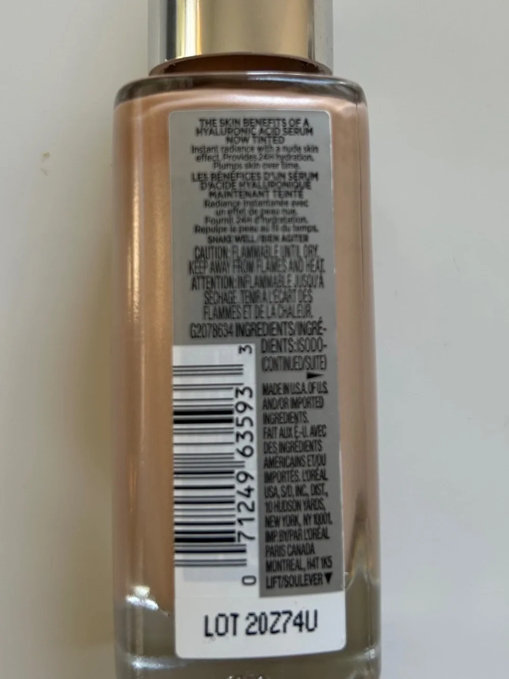 L'OREAL True Match Nude Tinted Hyaluronic Serum - Light/Medium NEW